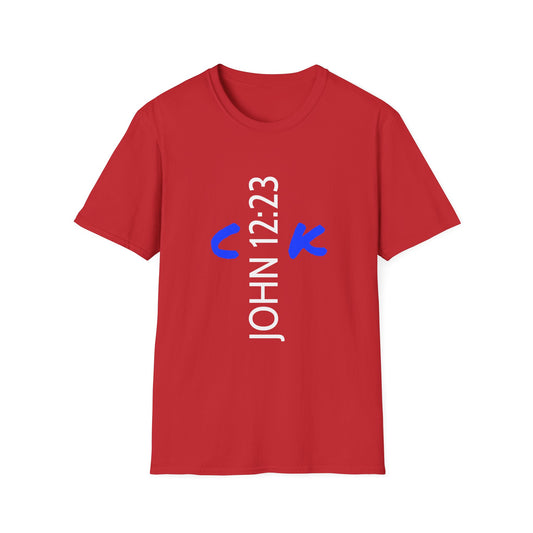 Bible Verse JOHN 12:23, Christian Faith T-Shirt with Scripture, The hour has come Faith Based Tee V2