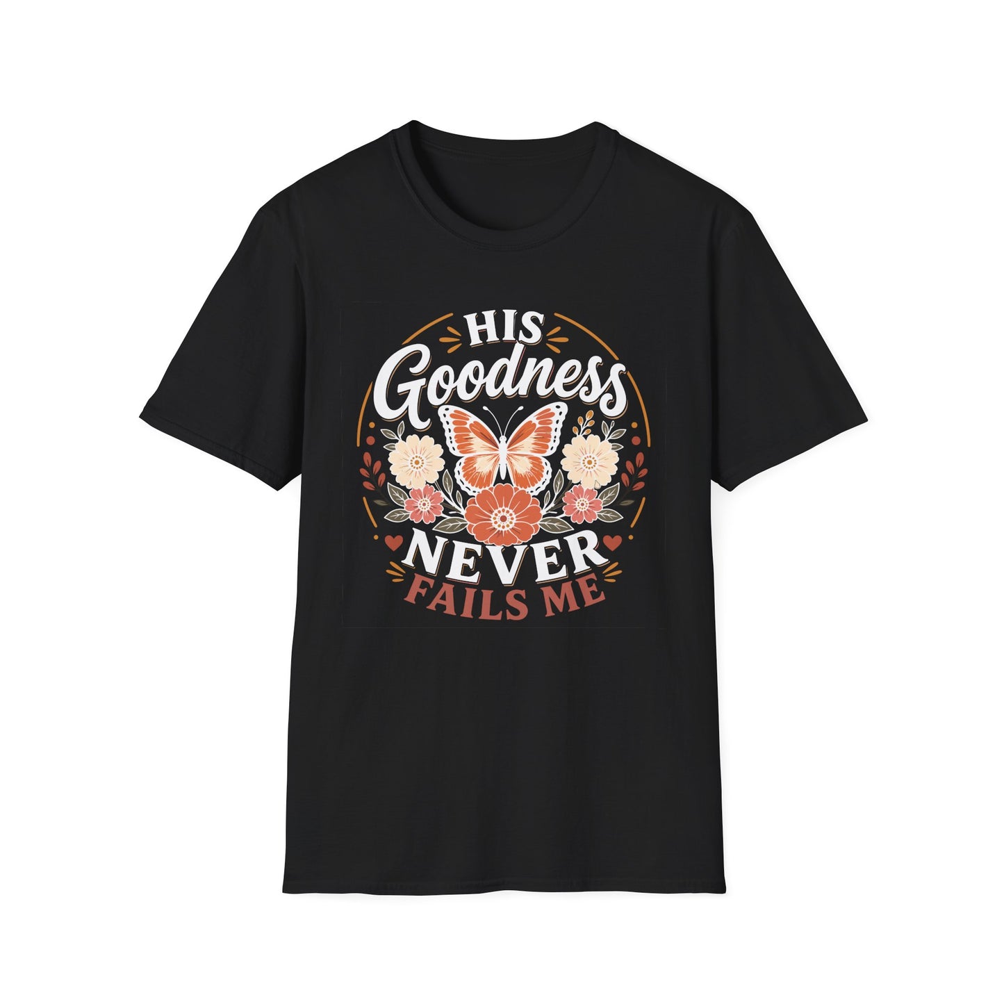 Christian Butterfly Shirt for Women – His Goodness Never Fails Me Faith Based Fl | Christian shirt | Custom Church Merch