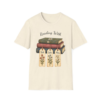 Christian Book Lover Shirt for Women – Reading With Ruth Esther & Mary Bible Stu | Christian shirt | Custom Church Merch