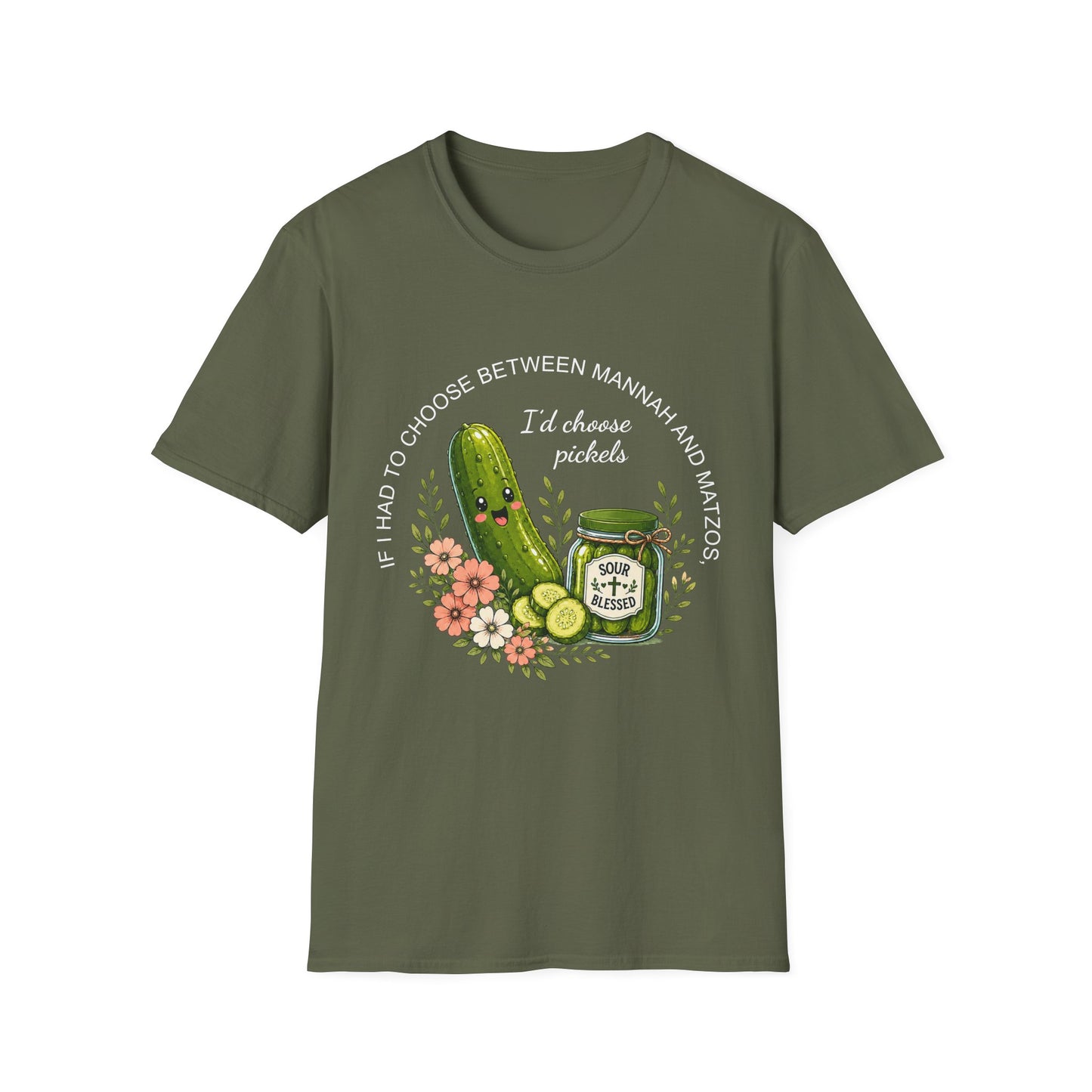 Funny Christian Pickle Lover Shirt for Women I'd Choose Pickles Faith Inspired Foodie Gift Tee
