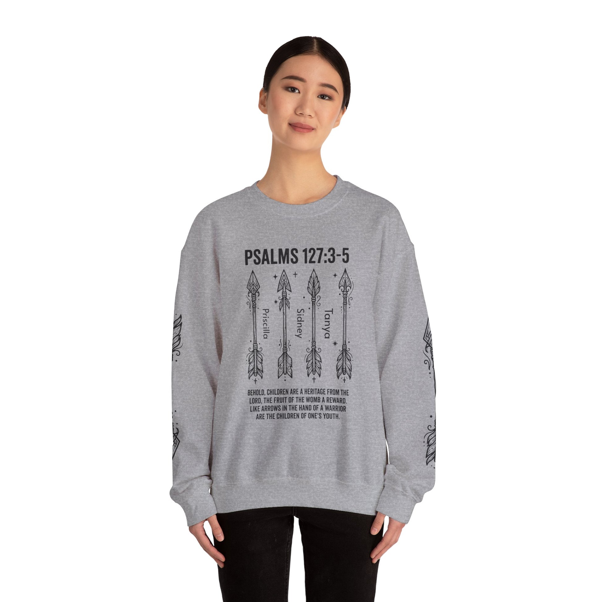 Psalm 127:3-5 Personalized Crewneck Sweatshirt | Christian hoodie | Custom Church Merch