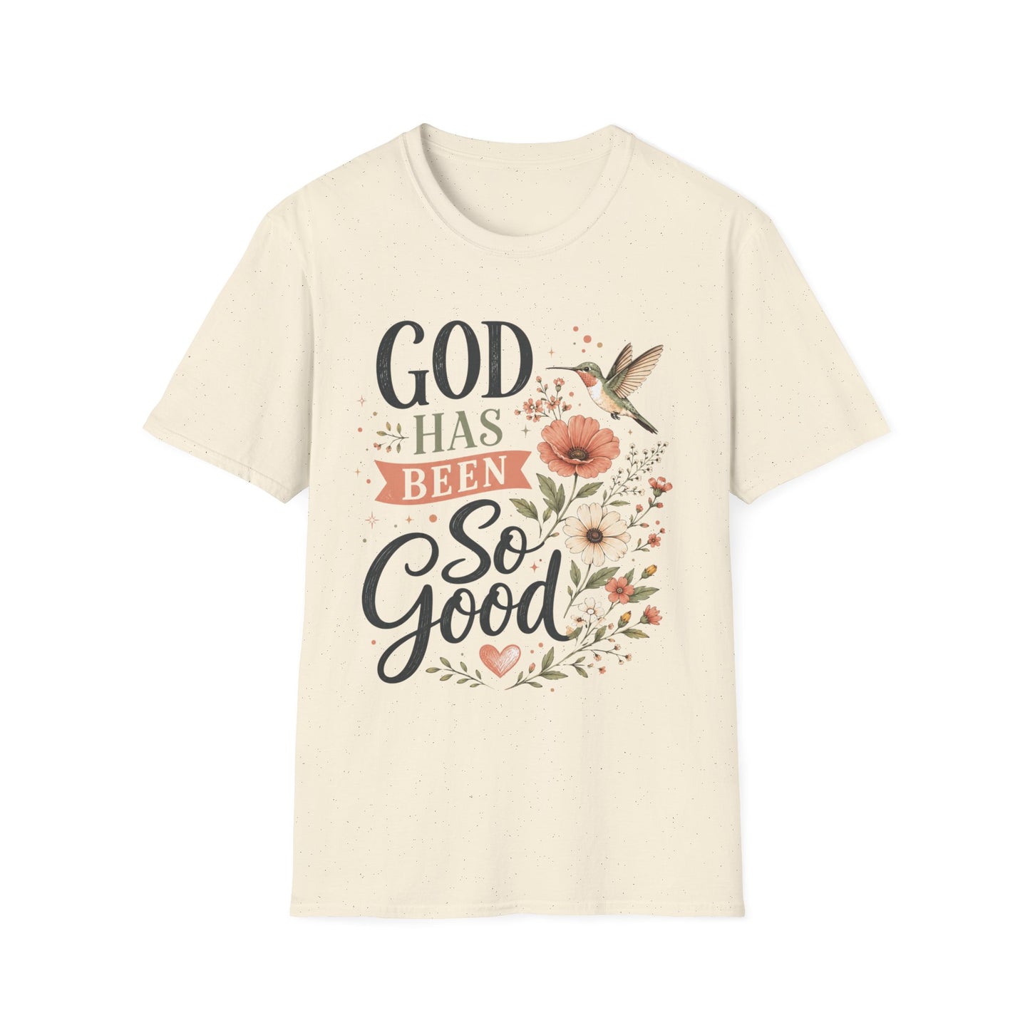 God Has Been So Good Christian T-Shirt for Women, Floral Hummingbird Faith Shirt | Christian shirt | Custom Church Merch