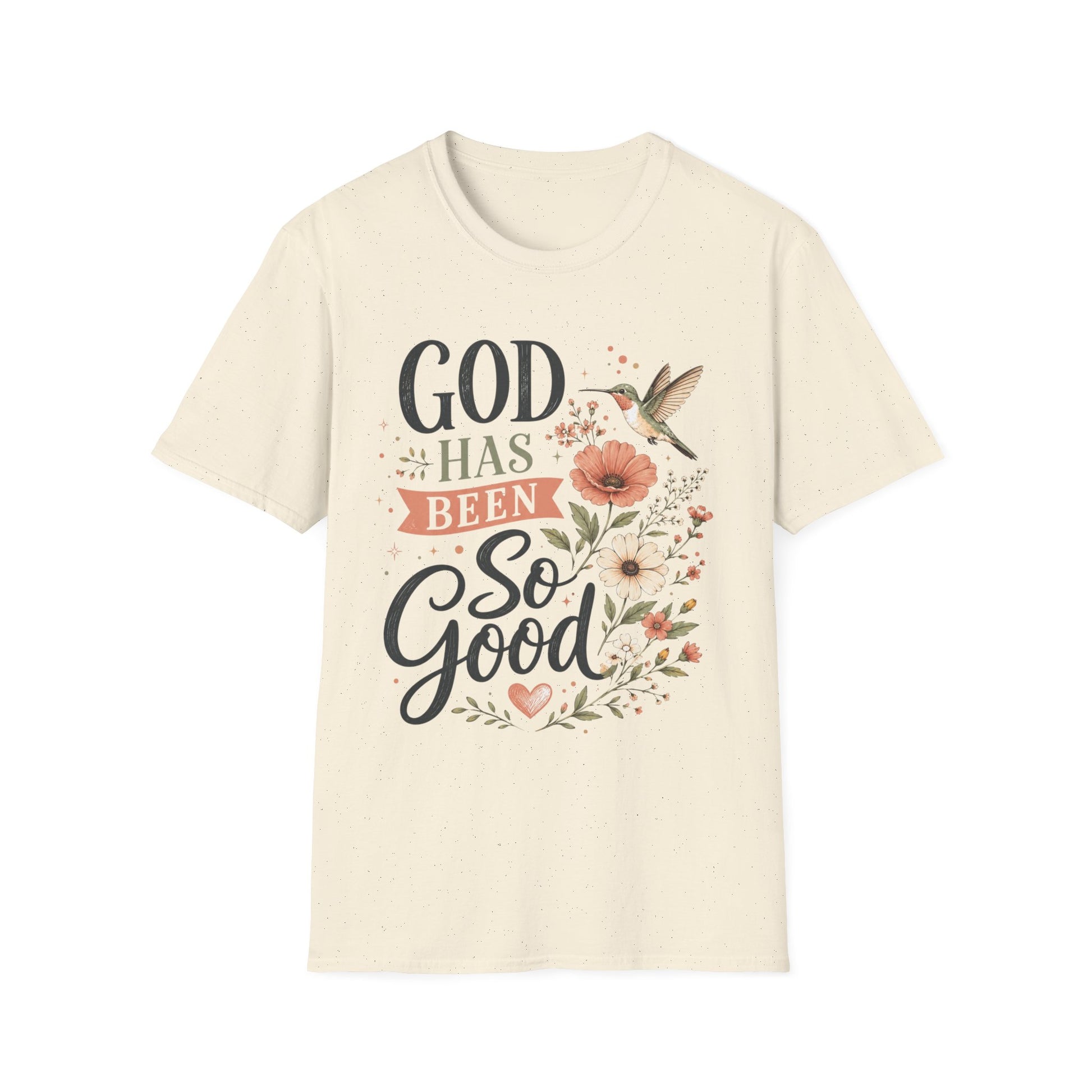 God Has Been So Good Christian T-Shirt for Women, Floral Hummingbird Faith Shirt | Christian shirt | Custom Church Merch