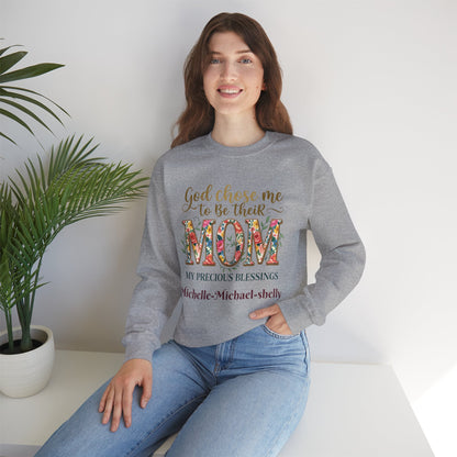 God Chose Me to Be Their Mom Personalized Sweatshirt | Christian hoodie | Custom Church Merch