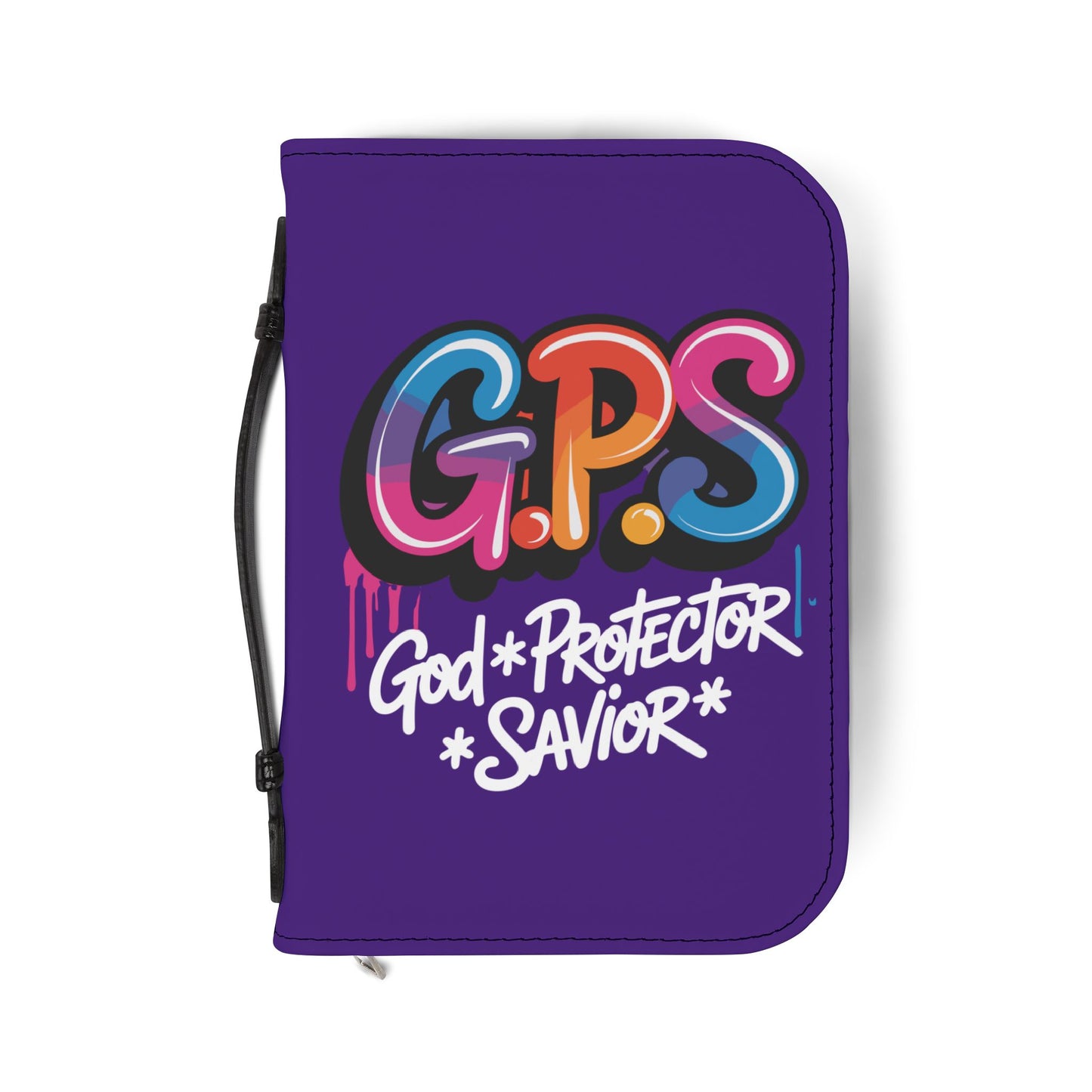 Colorful Bible Cover | G.P.S. God Protector Savior | Christian Gift, Religious Accessory, Bible Case, Faith Journal Holder, Church Supplies