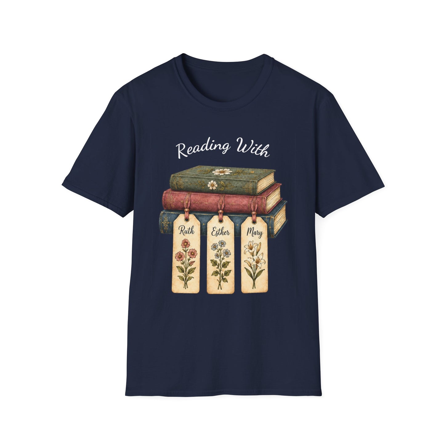 Christian Book Lover Shirt for Women – Reading With Ruth Esther & Mary Bible Stu | Christian shirt | Custom Church Merch