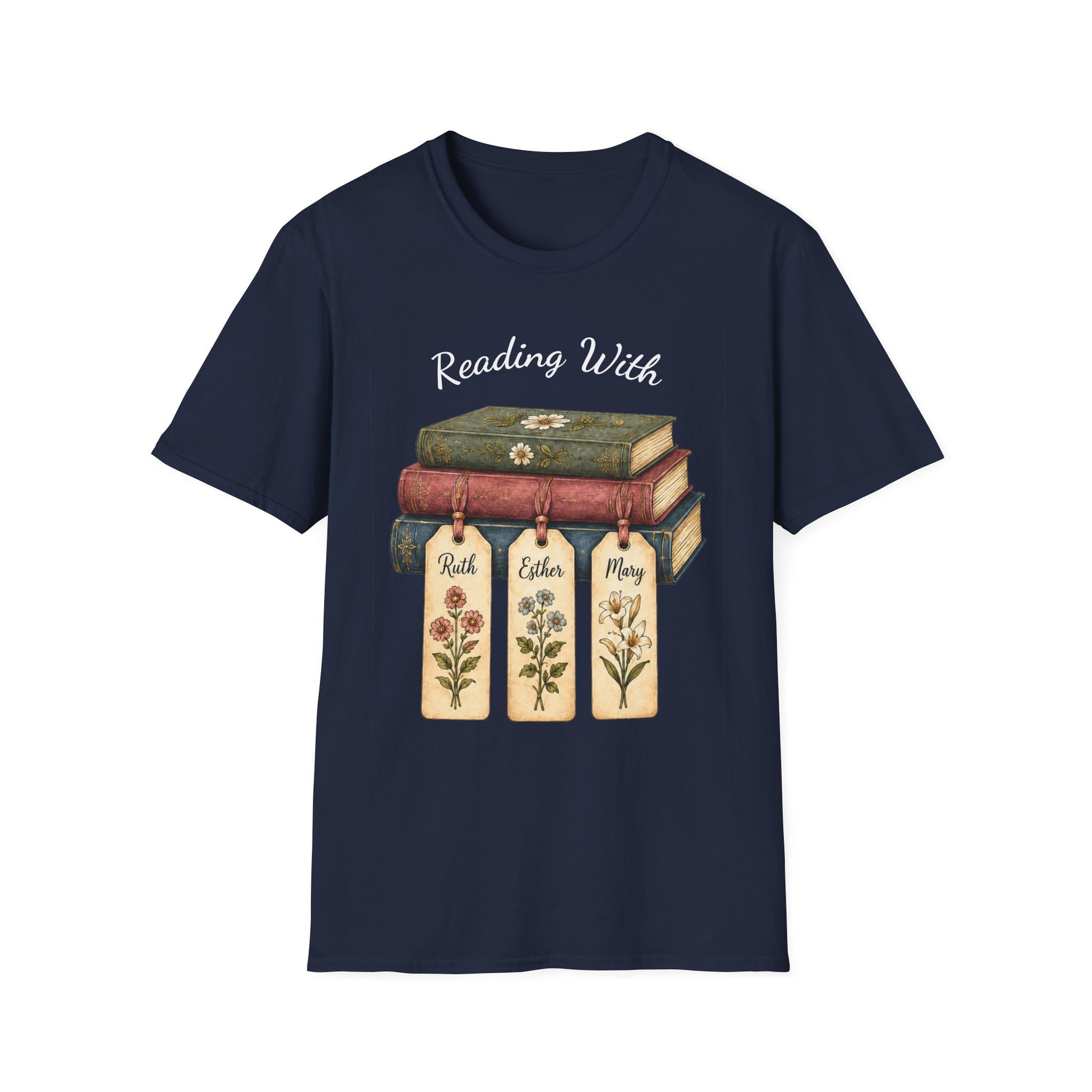 Christian Book Lover Shirt for Women – Reading With Ruth Esther & Mary Bible Stu | Christian shirt | Custom Church Merch
