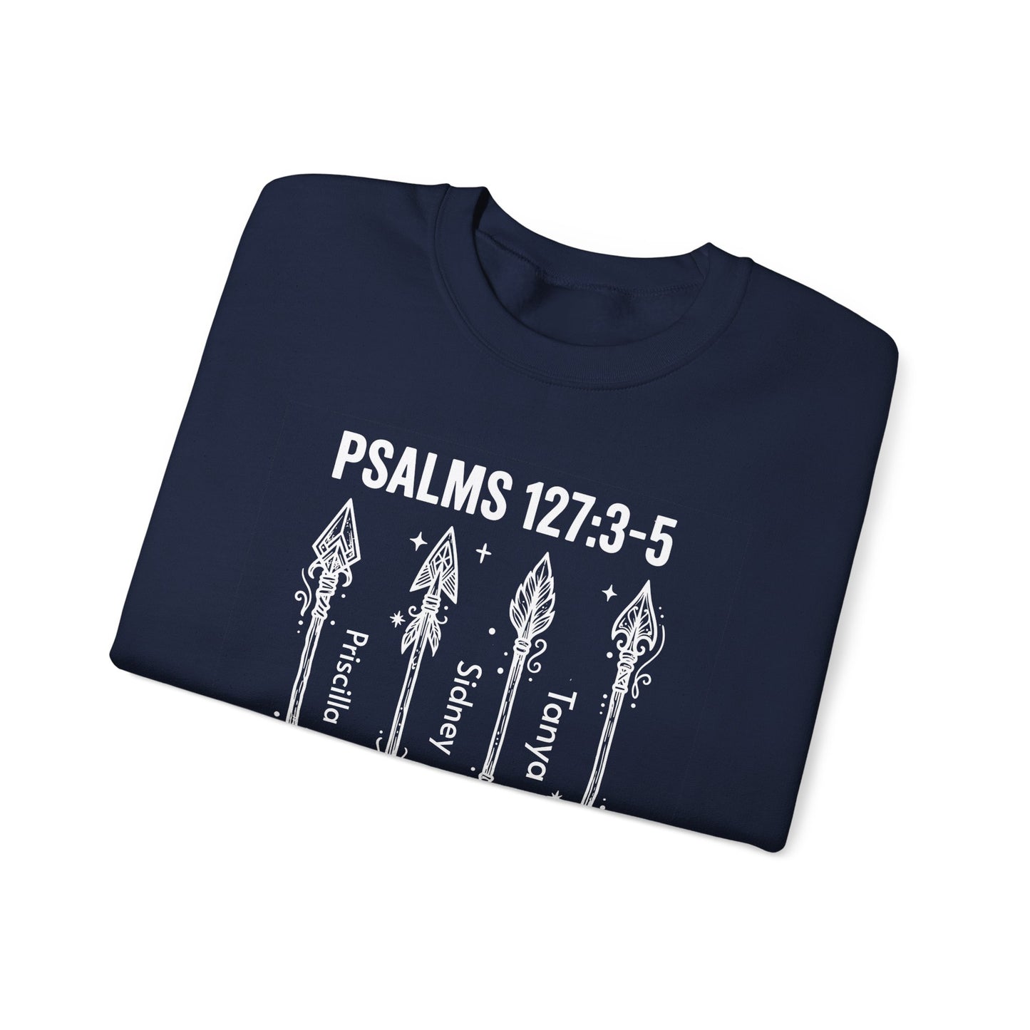 Psalm 127:3-5 Personalized Crewneck Sweatshirt | Add Kids Names, Arrow Family Blessing Scripture