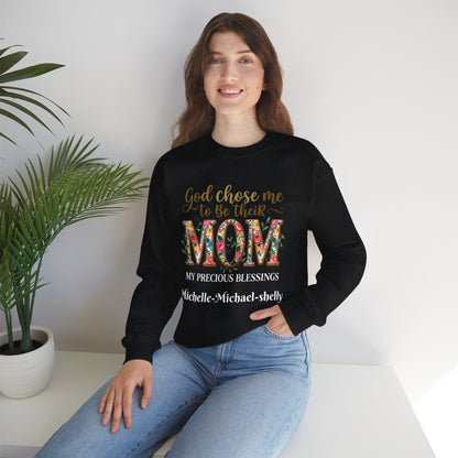 God Chose Me to Be Their Mom Personalized Sweatshirt | Christian hoodie | Custom Church Merch