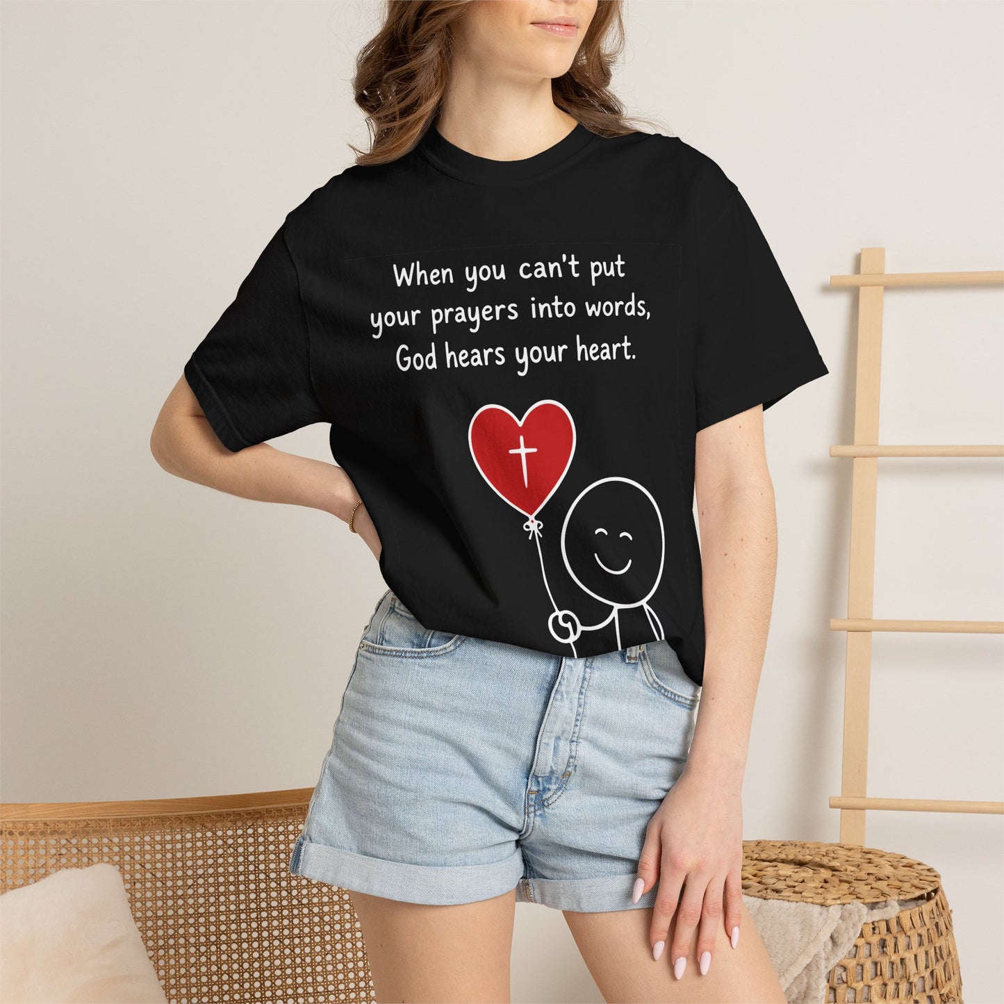 God Hears Your Heart Christian Oversized Shirt for Women, Comfort Colors Tee