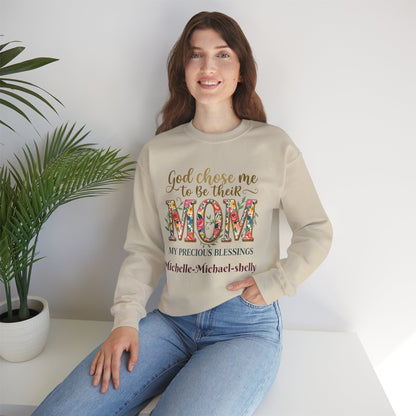God Chose Me to Be Their Mom Personalized Sweatshirt | Christian hoodie | Custom Church Merch