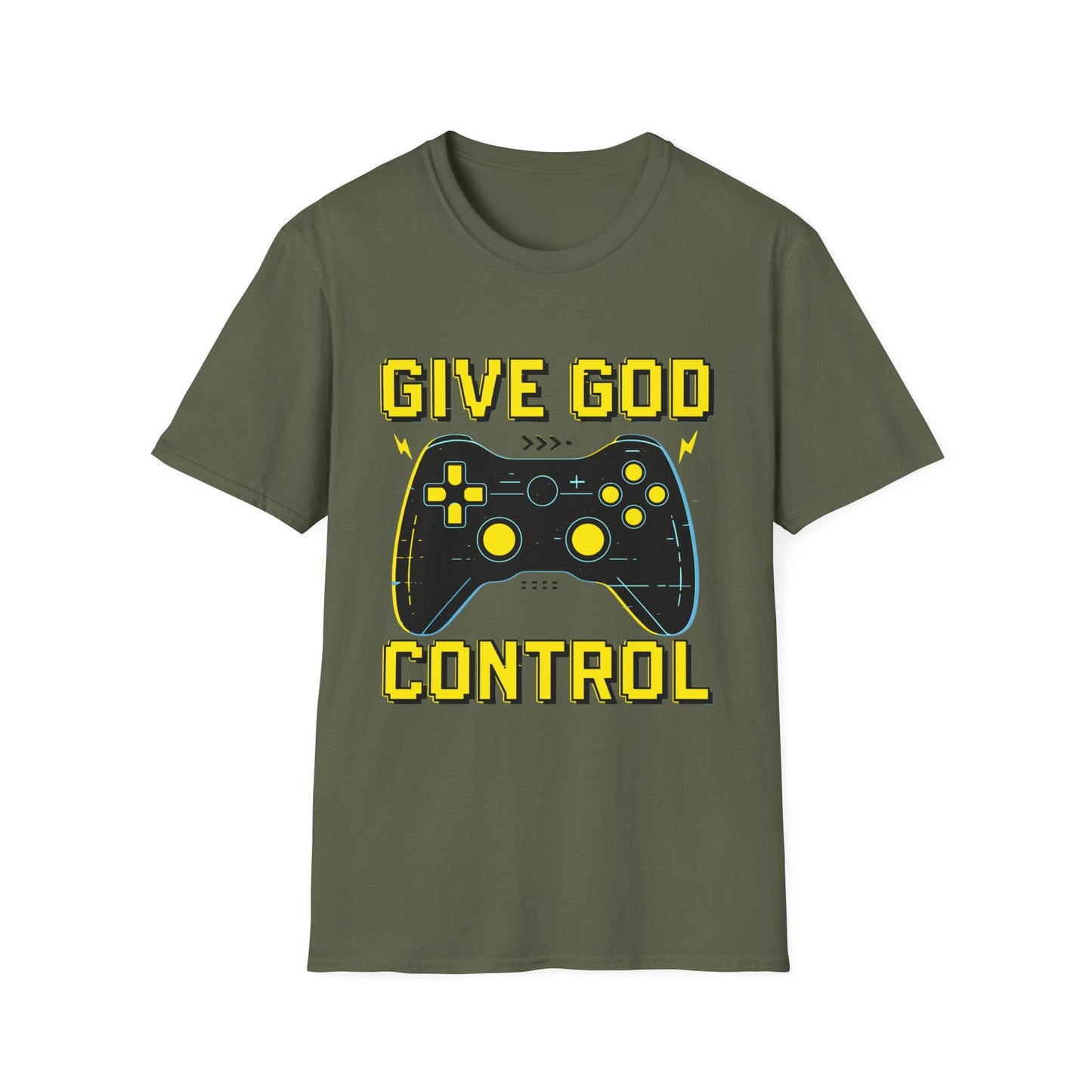 Give God Control - Christian Gamer T-Shirt - Funny Faith-Based Video Game Tee | Christian shirt | Custom Church Merch