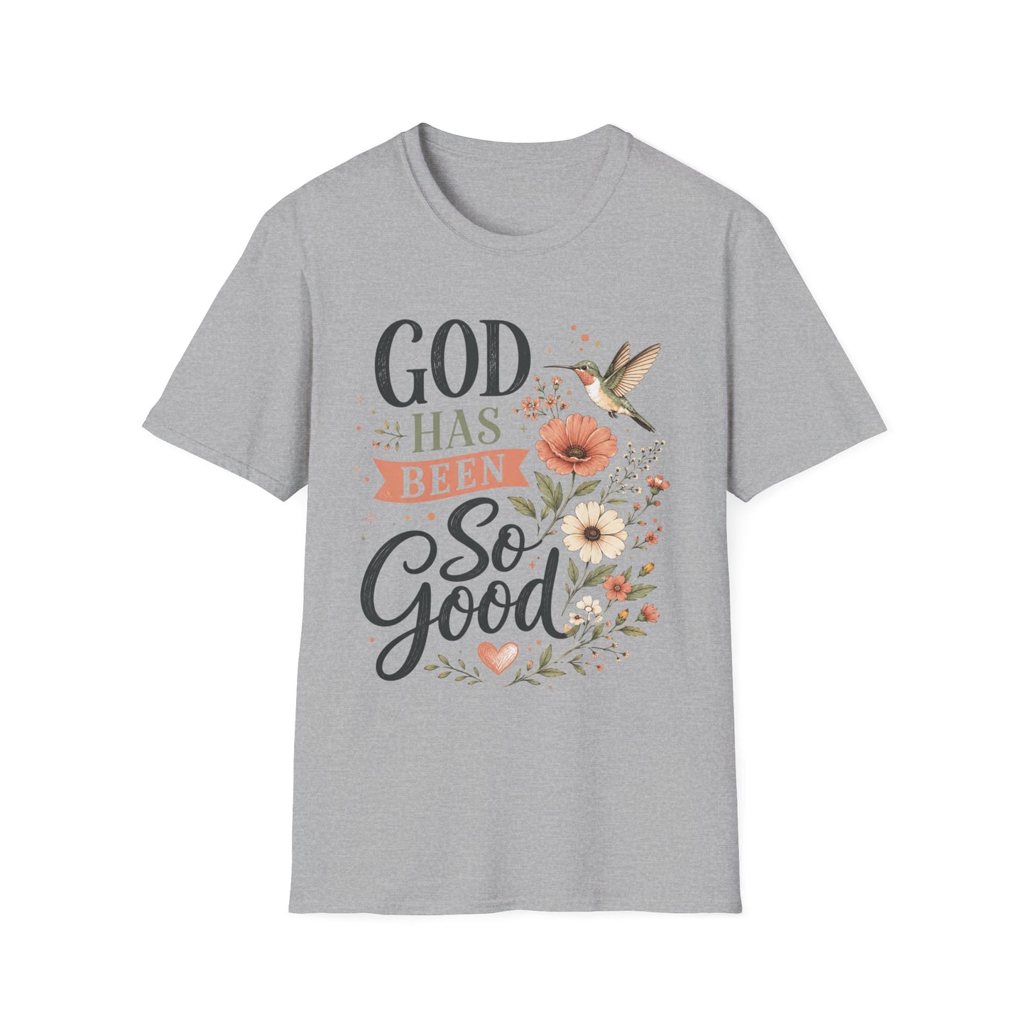 God Has Been So Good Christian T-Shirt for Women, Floral Hummingbird Faith Shirt | Christian shirt | Custom Church Merch