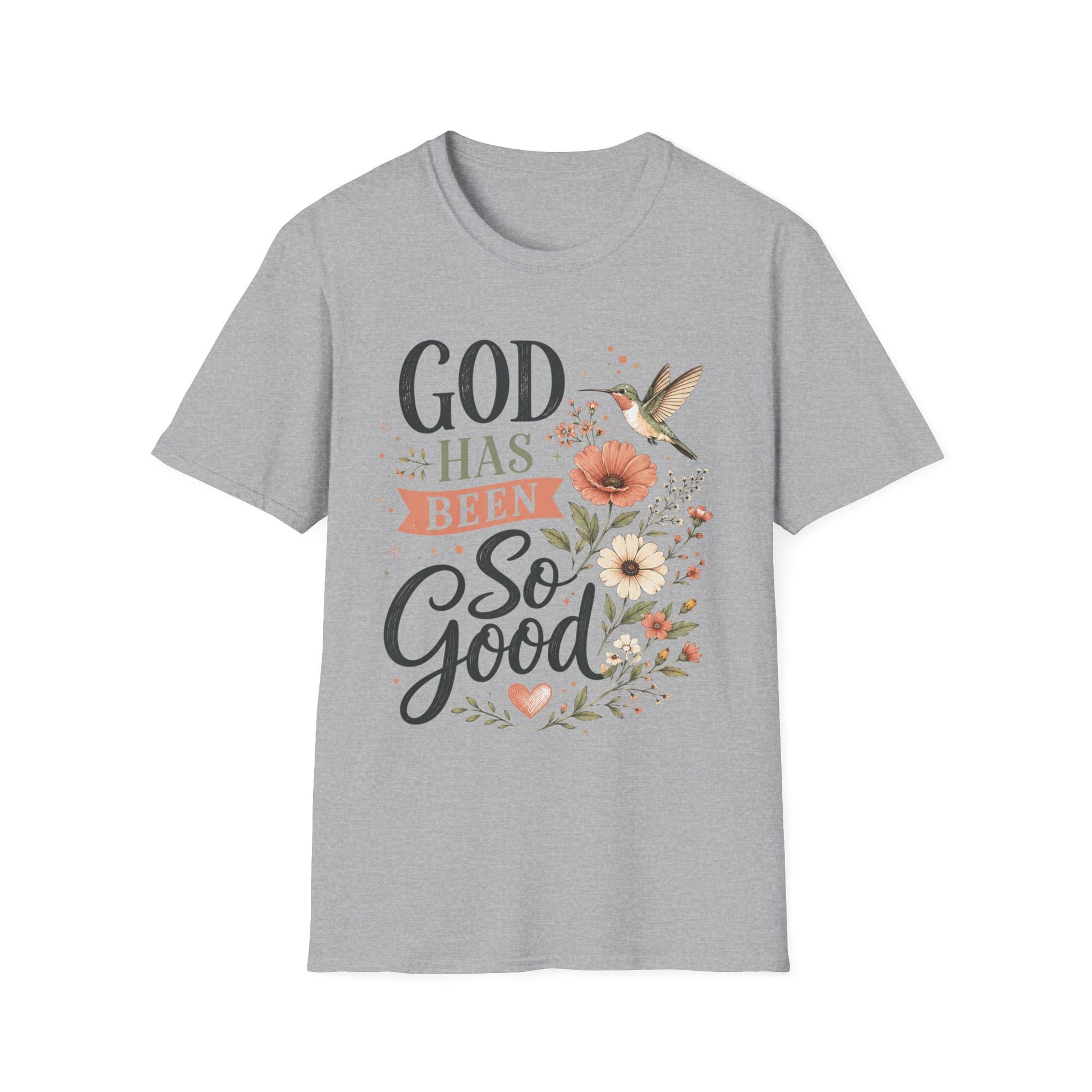 God Has Been So Good Christian T-Shirt for Women, Floral Hummingbird Faith Shirt | Christian shirt | Custom Church Merch