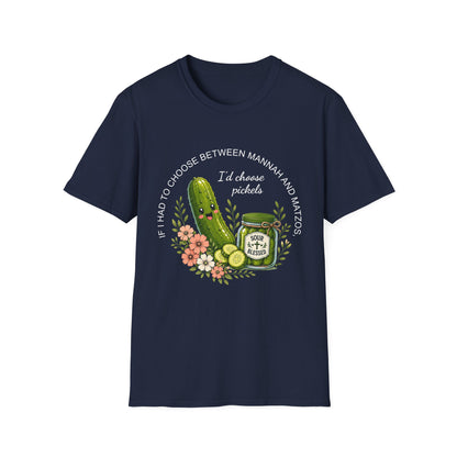 Funny Christian Pickle Lover Shirt for Women I'd Choose Pickles Faith Inspired Foodie Gift Tee