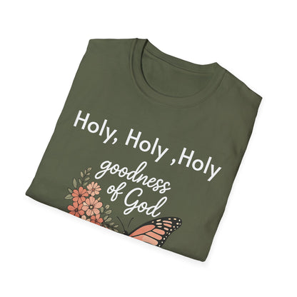 Personalized Scripture T-Shirt — Monarch Butterfly & Flowers | Christian shirt | Custom Church Merch