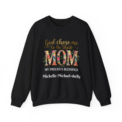 God Chose Me to Be Their Mom Personalized Sweatshirt | Christian hoodie | Custom Church Merch