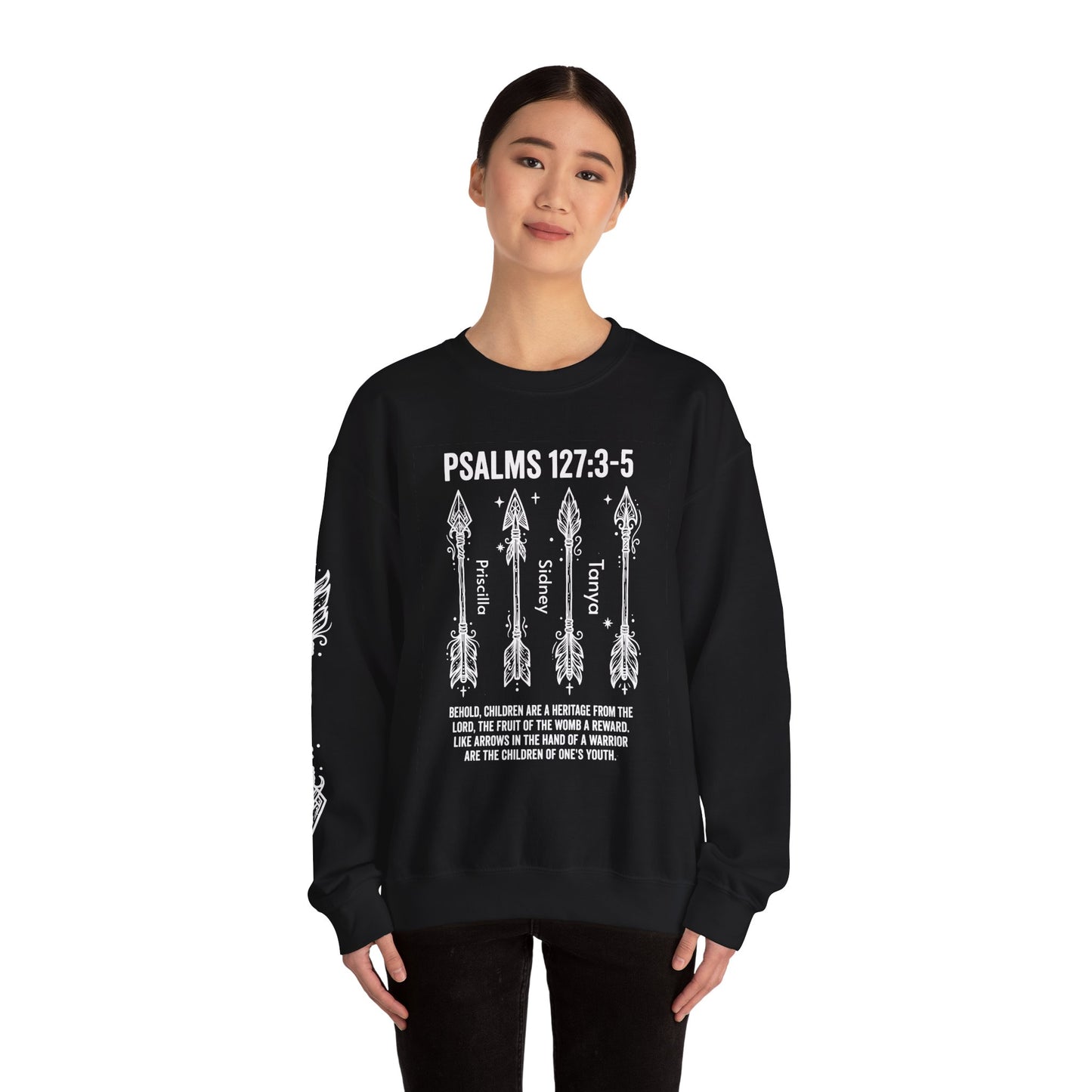 Psalm 127:3-5 Personalized Crewneck Sweatshirt | Christian hoodie | Custom Church Merch