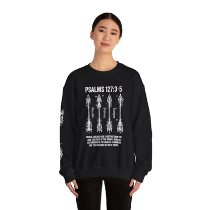Psalm 127:3-5 Personalized Crewneck Sweatshirt | Christian hoodie | Custom Church Merch