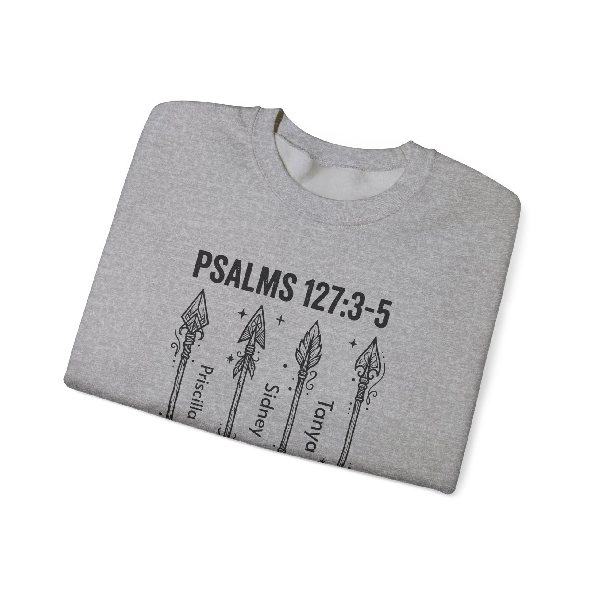 Psalm 127:3-5 Personalized Crewneck Sweatshirt | Christian hoodie | Custom Church Merch