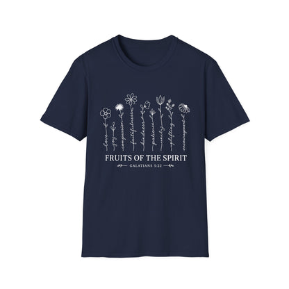 Fruits of the Spirit T-Shirt for Women | Floral Galatians 5:22 Christian Bible Verse Tee