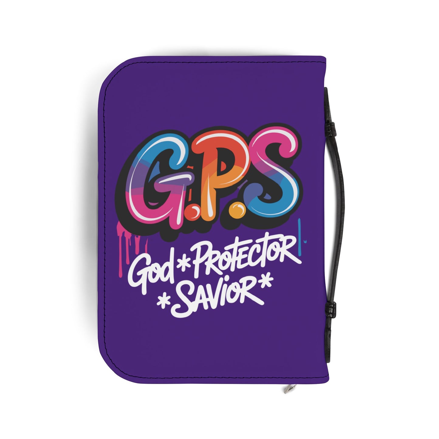 Colorful Bible Cover | G.P.S. God Protector Savior | Christian Gift, Religious Accessory, Bible Case, Faith Journal Holder, Church Supplies