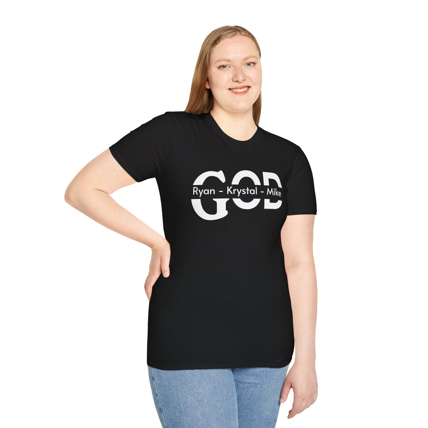 Personalized God Name Stripe T-Shirt — Add Kids Names Faith Tee (e.g., Ryan • Kr | Christian shirt | Custom Church Merch