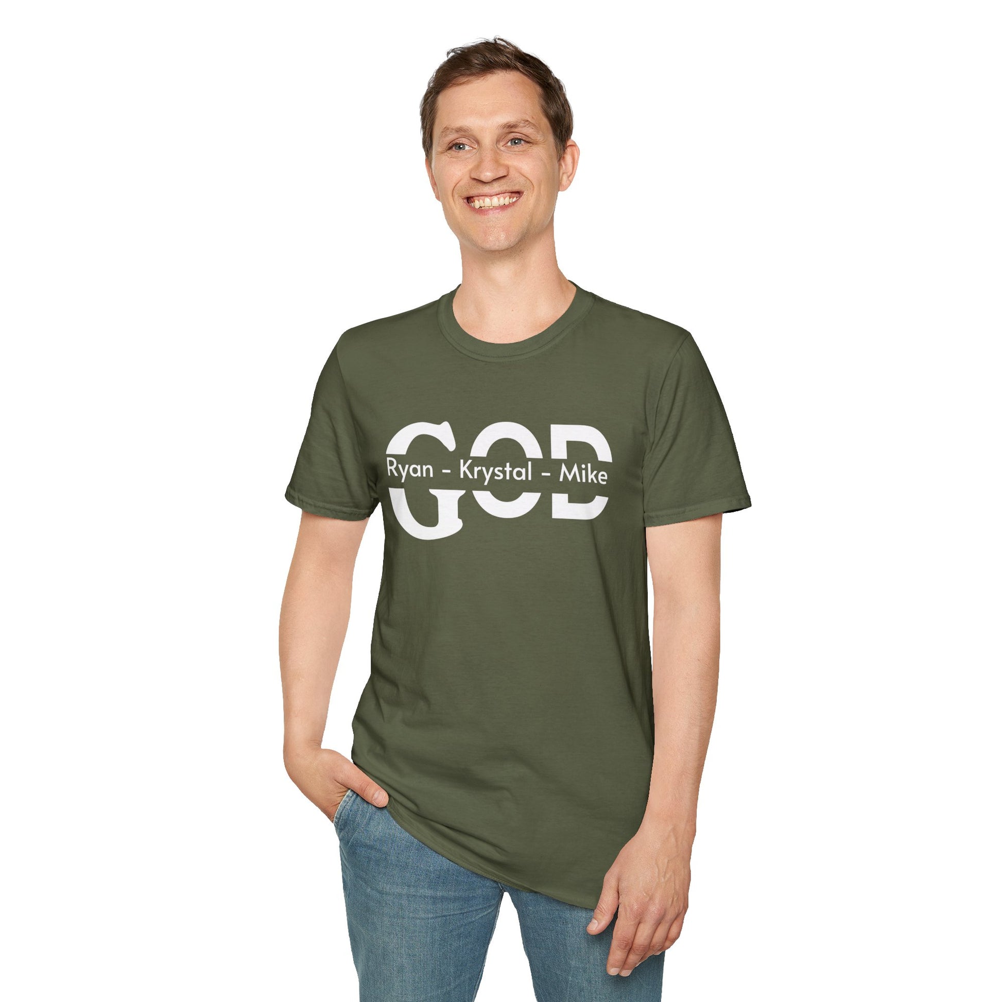 Personalized God Name Stripe T-Shirt — Add Kids Names Faith Tee (e.g., Ryan • Kr | Christian shirt | Custom Church Merch