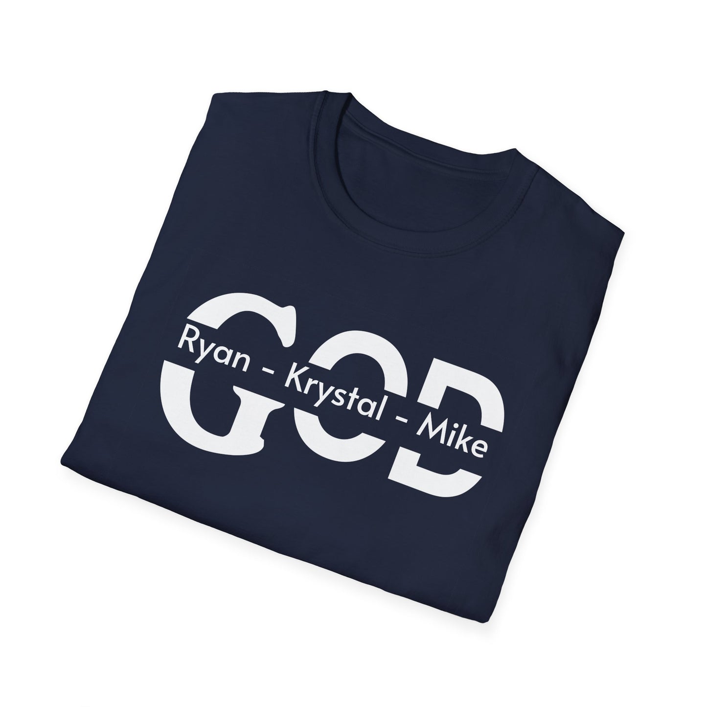 Personalized God Name Stripe T-Shirt — Add Kids Names Faith Tee (e.g., Ryan • Krystal • Mike)