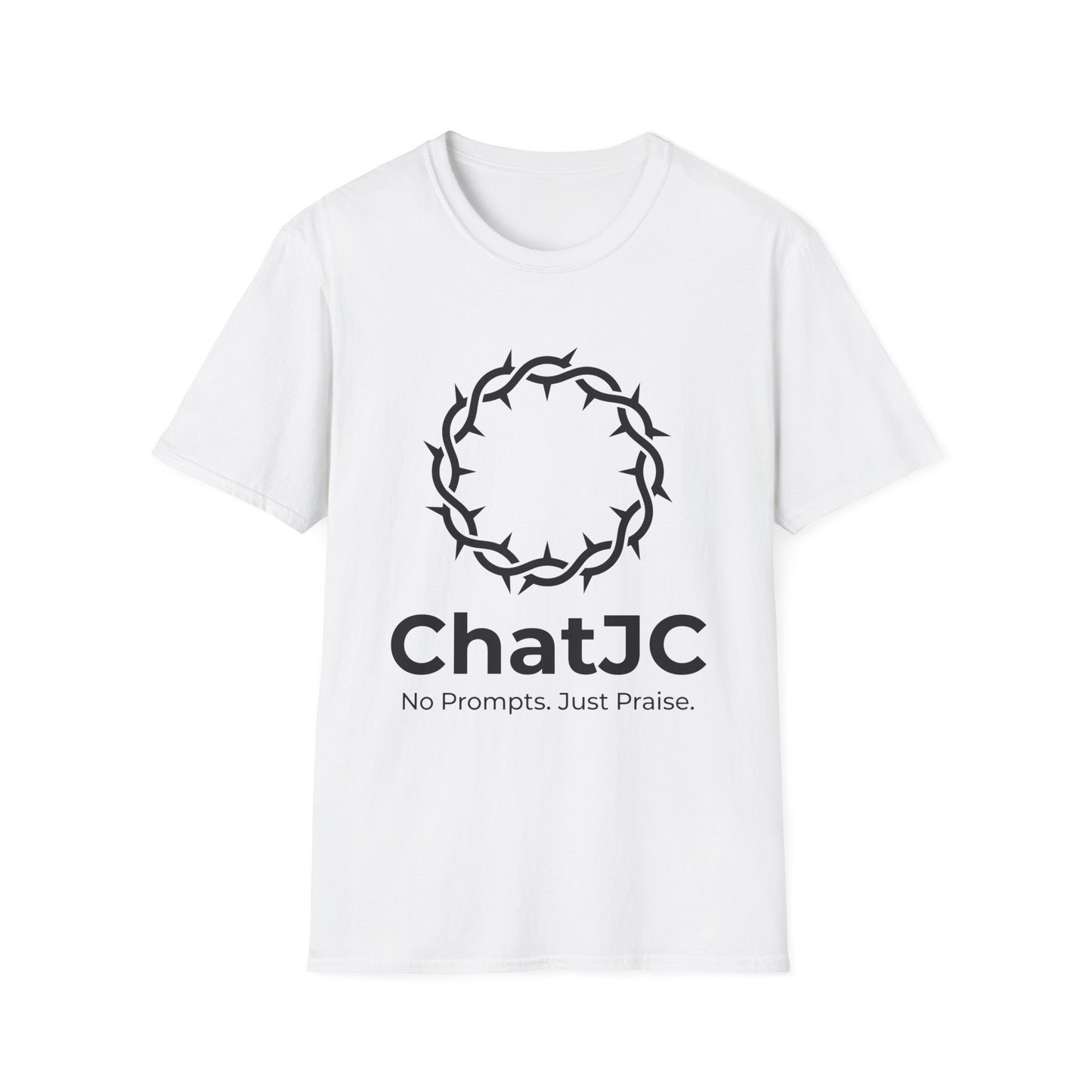 Christian AI Humor Shirt for Men Women – ChatJC Crown of Thorns Graphic Tee Fait | Christian shirt | Custom Church Merch