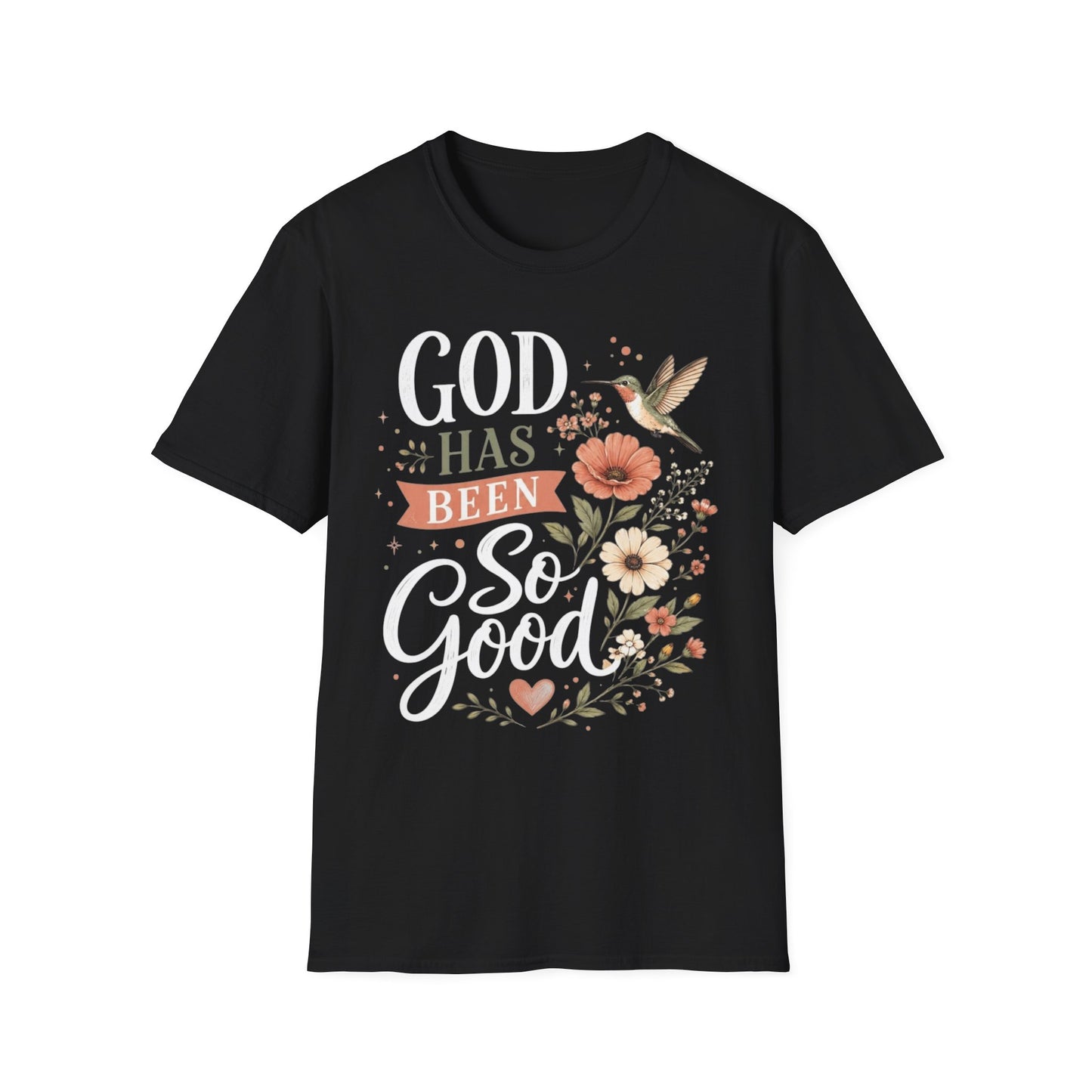 God Has Been So Good Christian T-Shirt for Women, Floral Hummingbird Faith Shirt | Christian shirt | Custom Church Merch