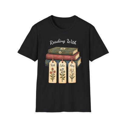 Christian Book Lover Shirt for Women – Reading With Ruth Esther & Mary Bible Stu | Christian shirt | Custom Church Merch