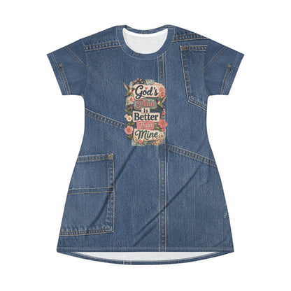 God's Plan Is Better Than Mine T-Shirt Dress | Christian shirt dress | Custom Church Merch