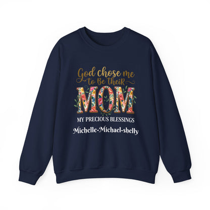 God Chose Me to Be Their Mom Personalized Sweatshirt | Christian hoodie | Custom Church Merch