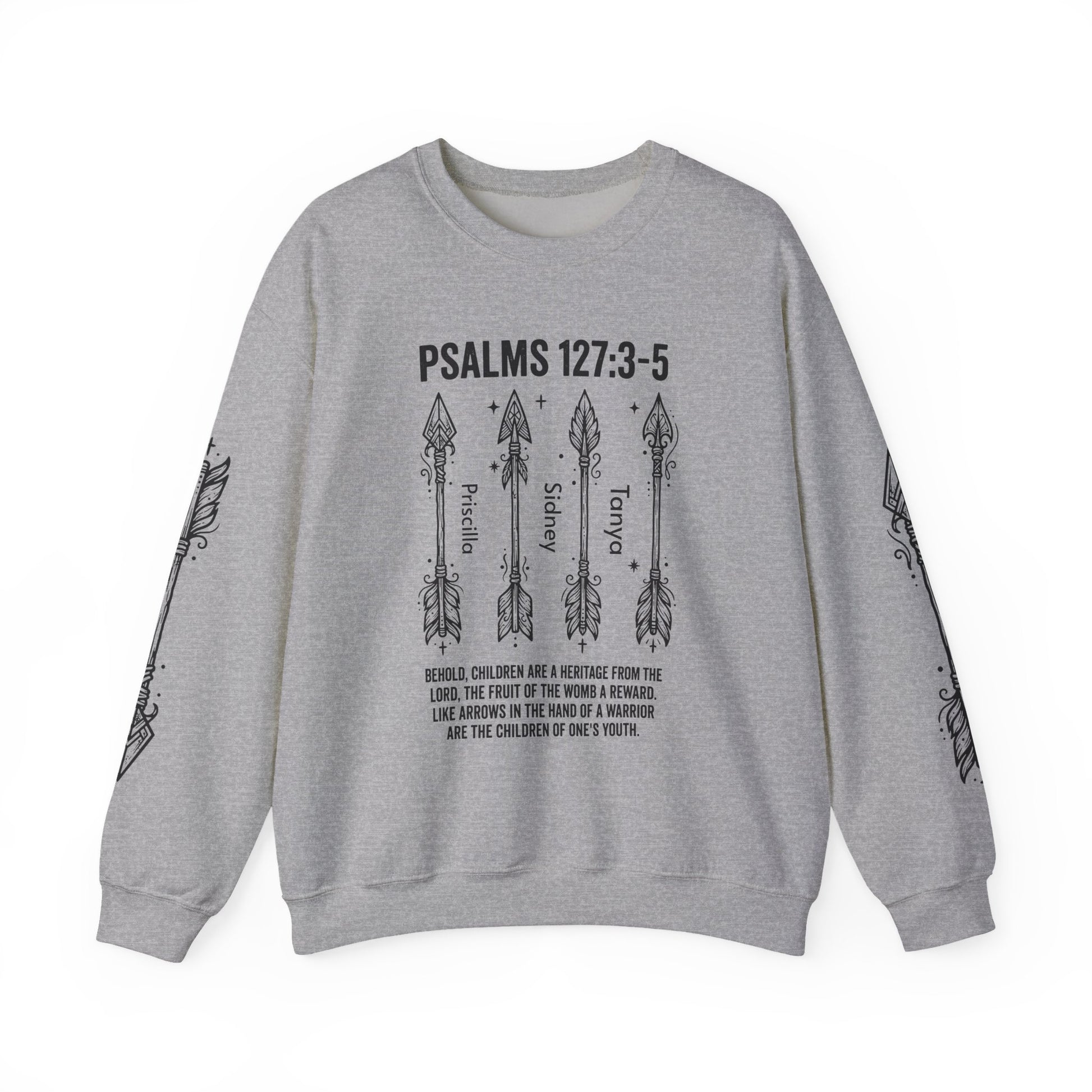 Psalm 127:3-5 Personalized Crewneck Sweatshirt | Christian hoodie | Custom Church Merch