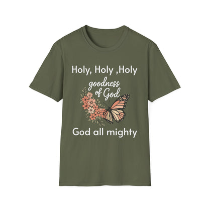 Personalized Scripture T-Shirt — Monarch Butterfly & Flowers | Christian shirt | Custom Church Merch