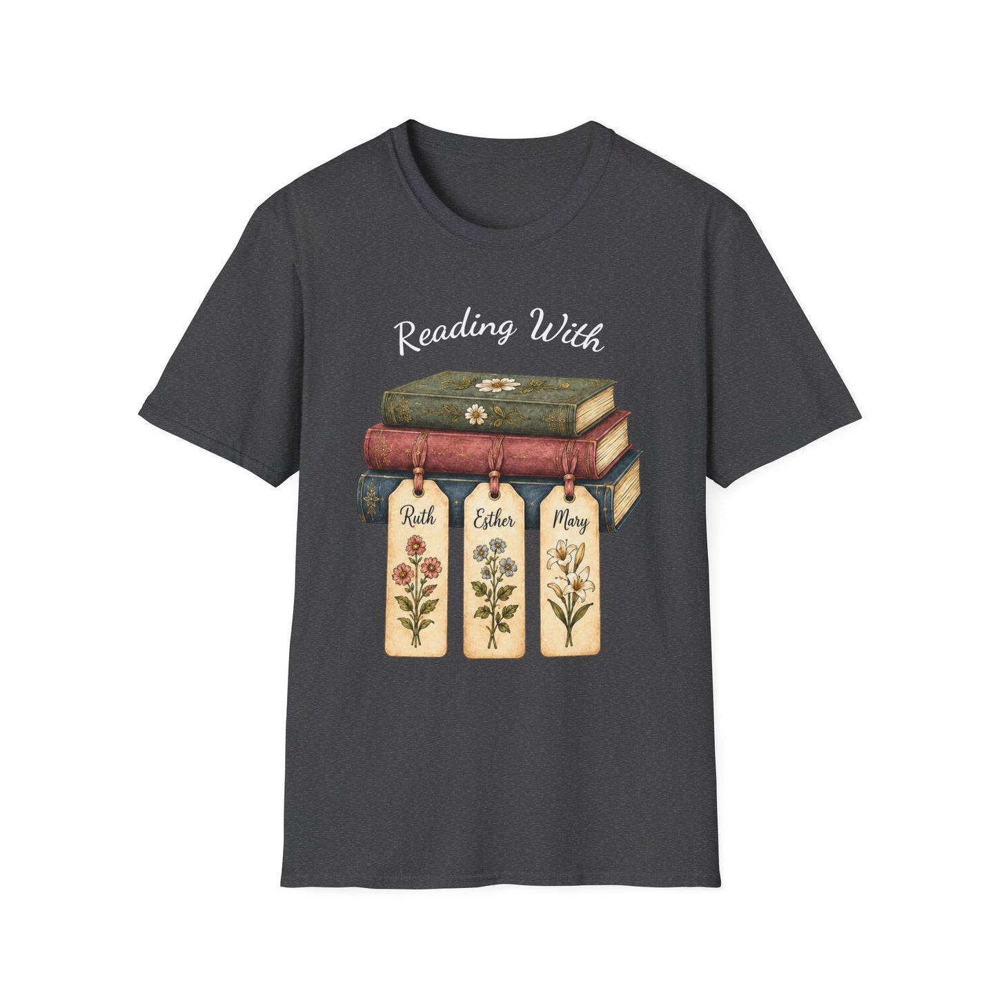 Christian Book Lover Shirt for Women – Reading With Ruth Esther & Mary Bible Stu | Christian shirt | Custom Church Merch