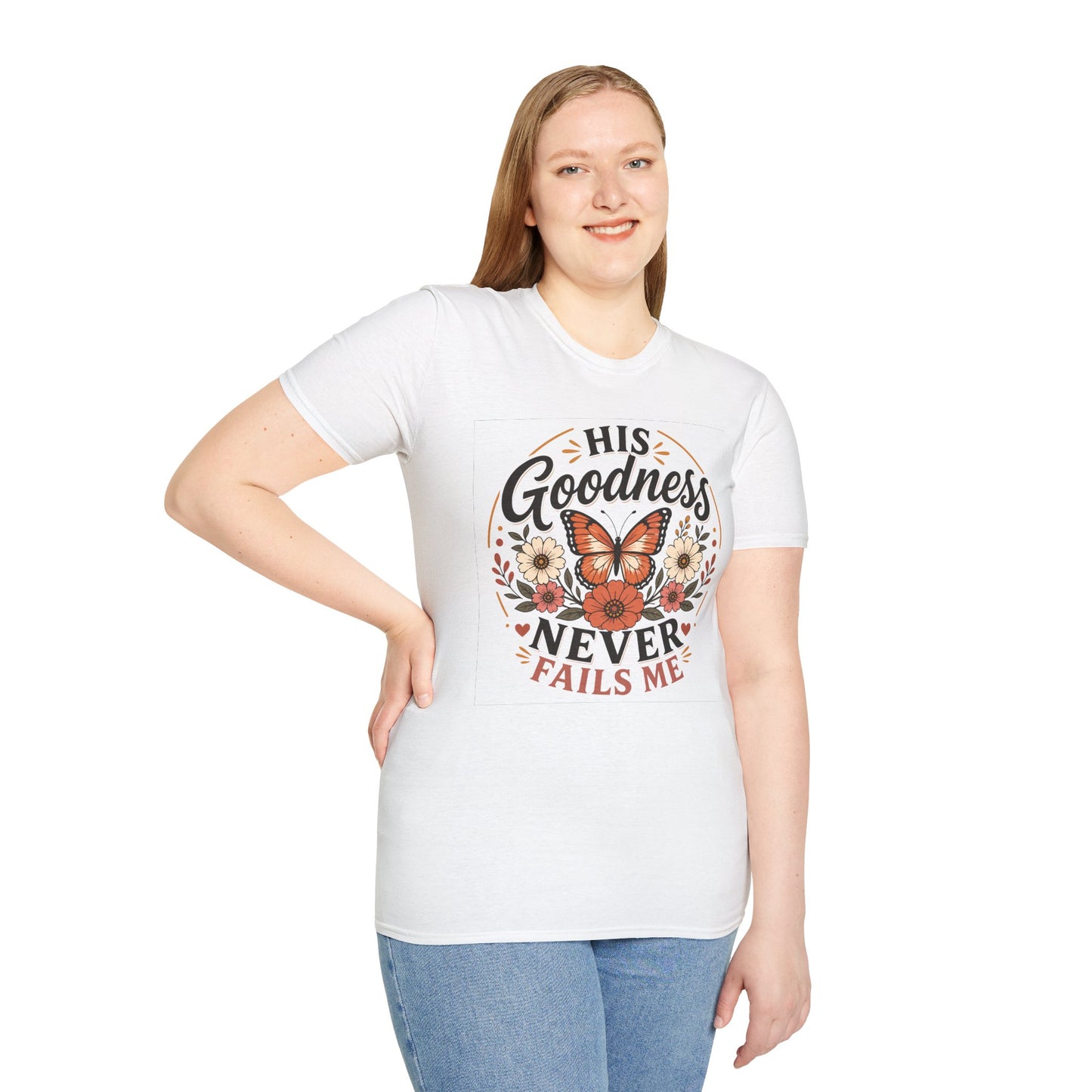 Christian Butterfly Shirt for Women – His Goodness Never Fails Me Faith Based Fl | Christian shirt | Custom Church Merch
