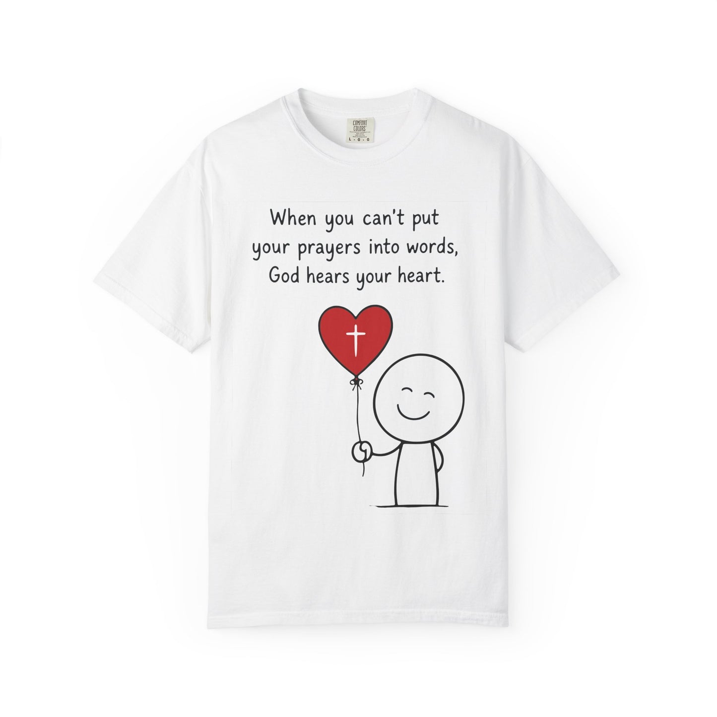 God Hears Your Heart Christian Oversized Shirt for Women, Comfort Colors Tee