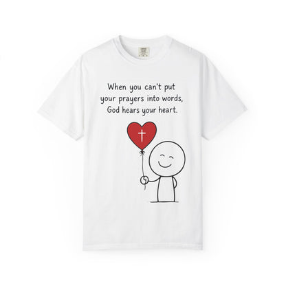God Hears Your Heart Christian Oversized Shirt for Women, Comfort Colors Tee