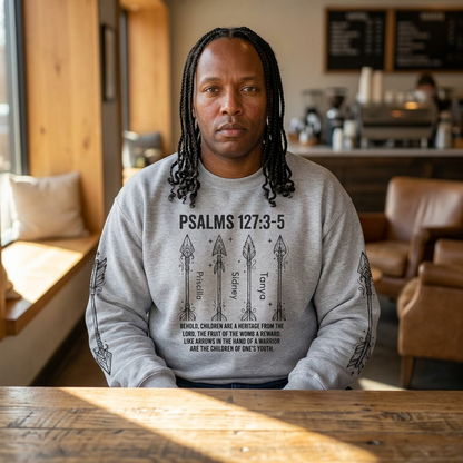 Psalm 127:3-5 Personalized Crewneck Sweatshirt | Christian hoodie | Custom Church Merch
