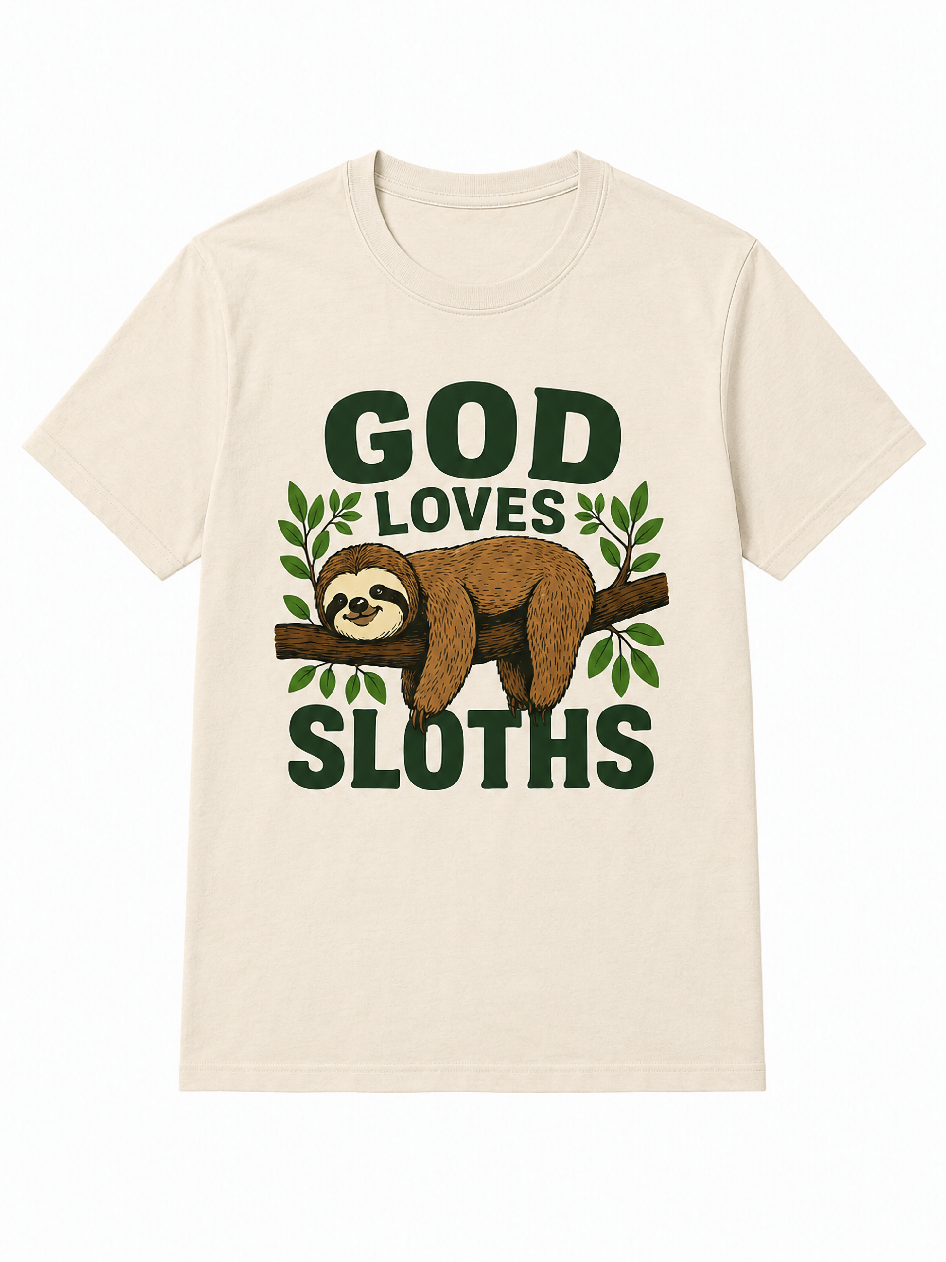God Loves Sloths Funny Christian T Shirt for Men Women – Cute Faith Based Sloth  | Christian shirt | Custom Church Merch