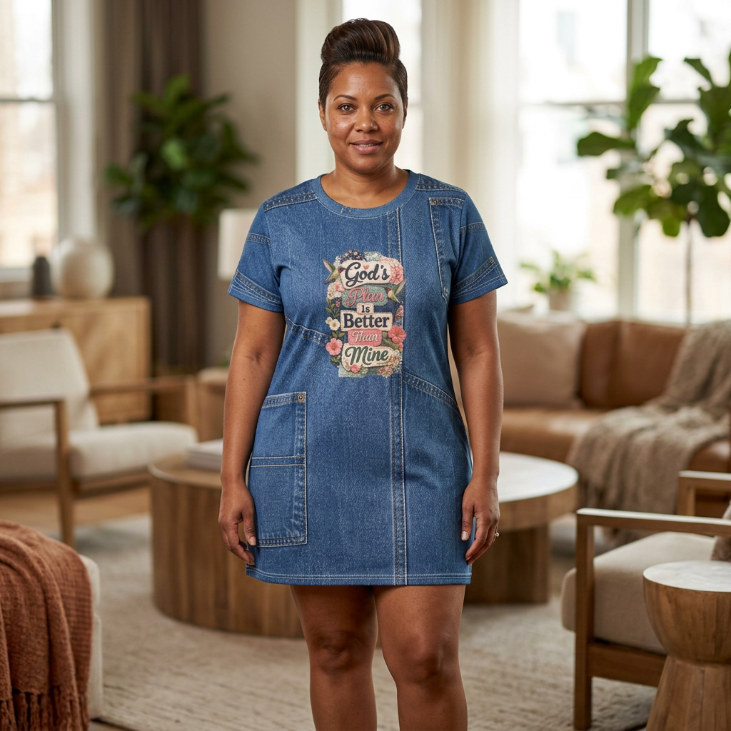 God's Plan Is Better Than Mine T-Shirt Dress | Christian shirt dress | Custom Church Merch
