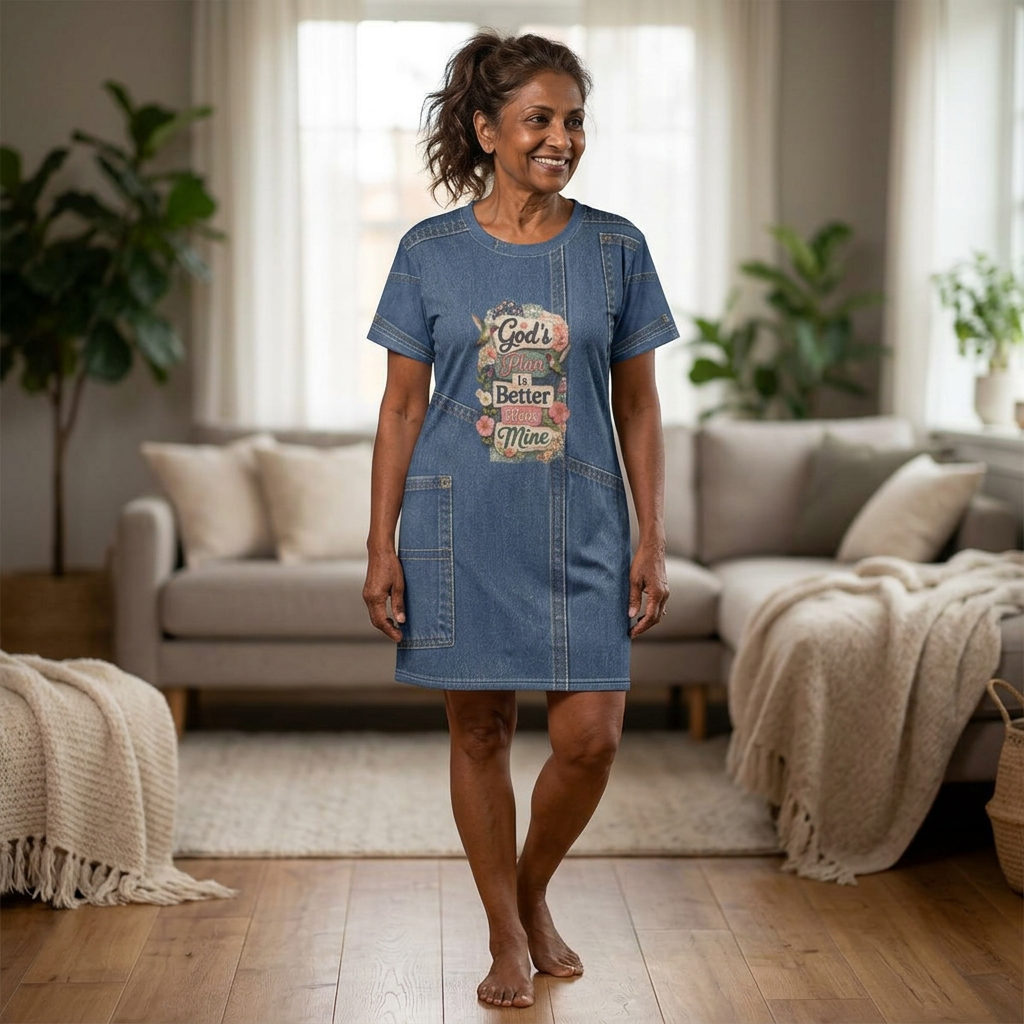 God's Plan Is Better Than Mine T-Shirt Dress | Christian shirt dress | Custom Church Merch