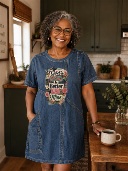 God's Plan Is Better Than Mine T-Shirt Dress | Christian shirt dress | Custom Church Merch