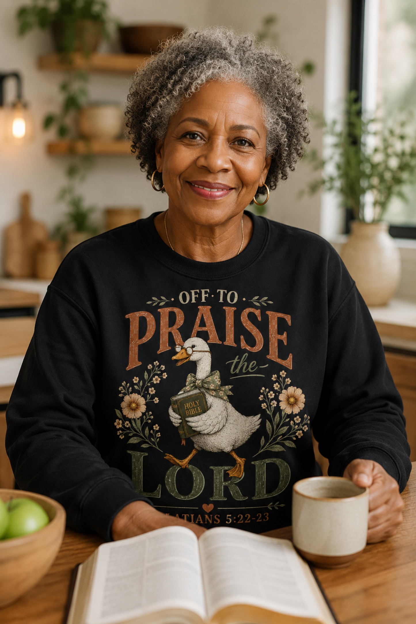 Praise the Lord T‑Shirt — 'Off to Praise the Lord' Floral Duck Christian Tee