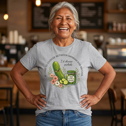 Funny Christian Pickle Lover Shirt for Women I'd Choose Pickles Faith Inspired Foodie Gift Tee
