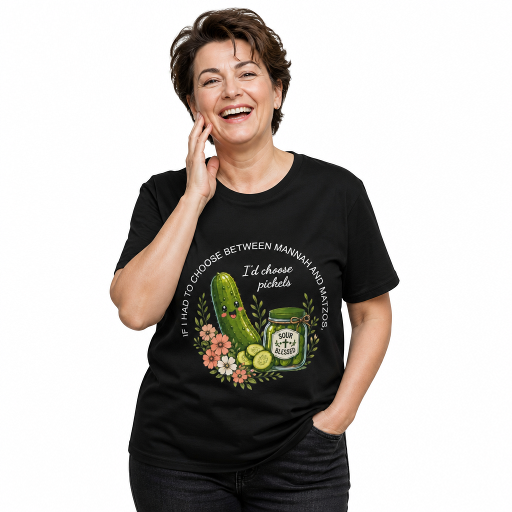 Funny Christian Pickle Lover Shirt for Women I'd Choose Pickles Faith Inspired Foodie Gift Tee