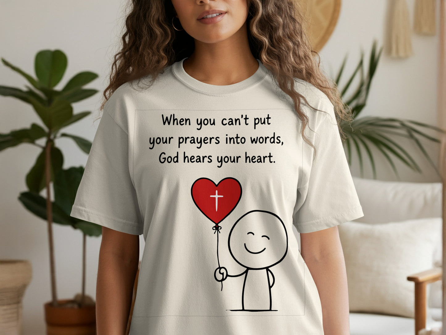 God Hears Your Heart Christian Oversized Shirt for Women, Comfort Colors Tee