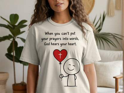 God Hears Your Heart Christian Oversized Shirt for Women, Comfort Colors Tee